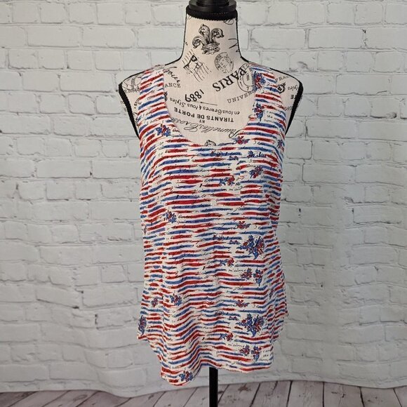 Joie blue red blue french love Silk blouse XS - Picture 1 of 5